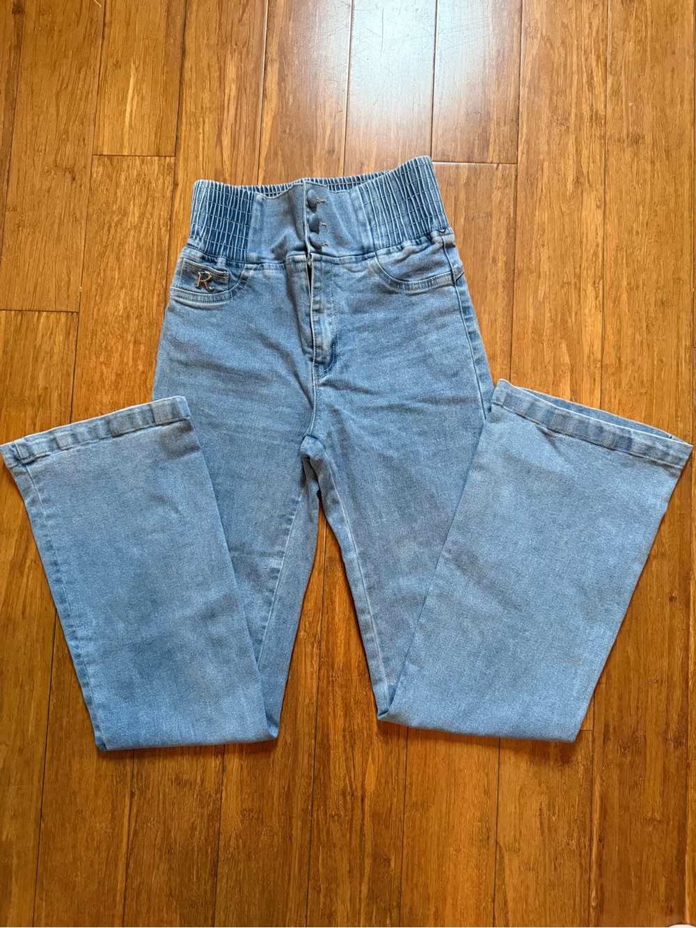 Othr High-Rise Light Blue Ribbed Waist Jeans